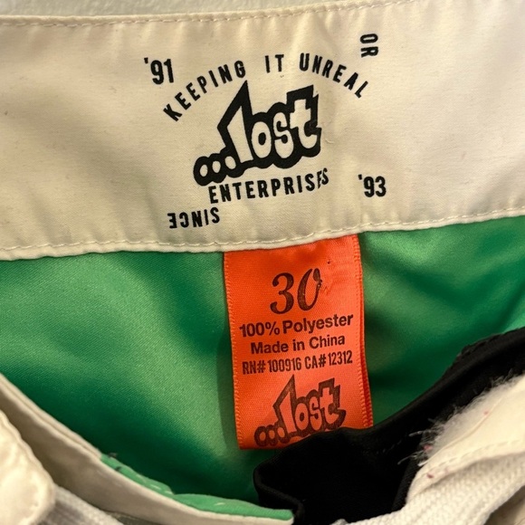 Vintage Y2K Lost Green and Black Board Shorts with Quick-Dry Fabric Size 30 - Picture 7 of 9